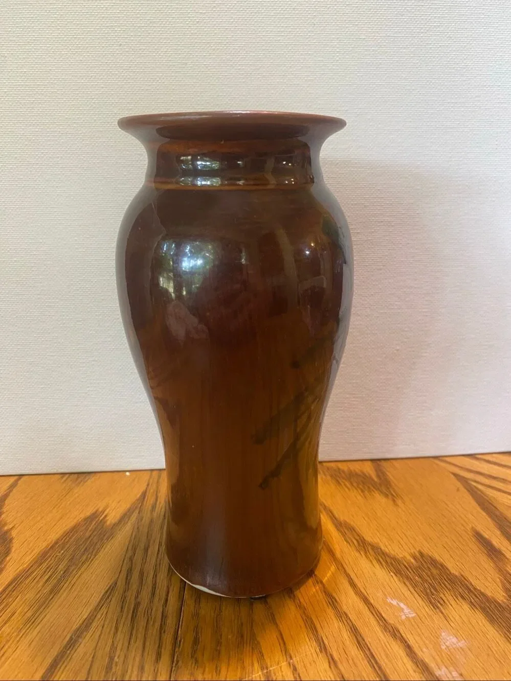 Clouds Folsom Vintage Studio Pottery Vase 1973 Brown Green Drip Glaze Boho